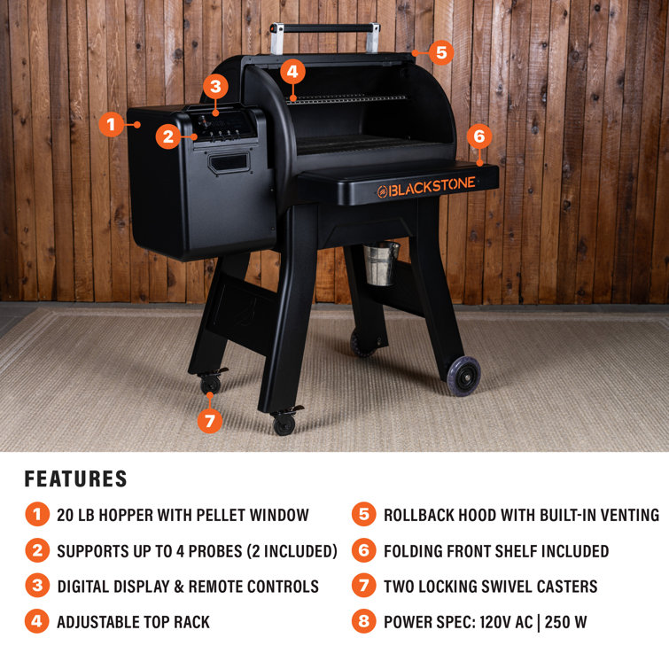 Black Painted Steel 900 Pellet Grill with Stainless Steel Cooking Surface