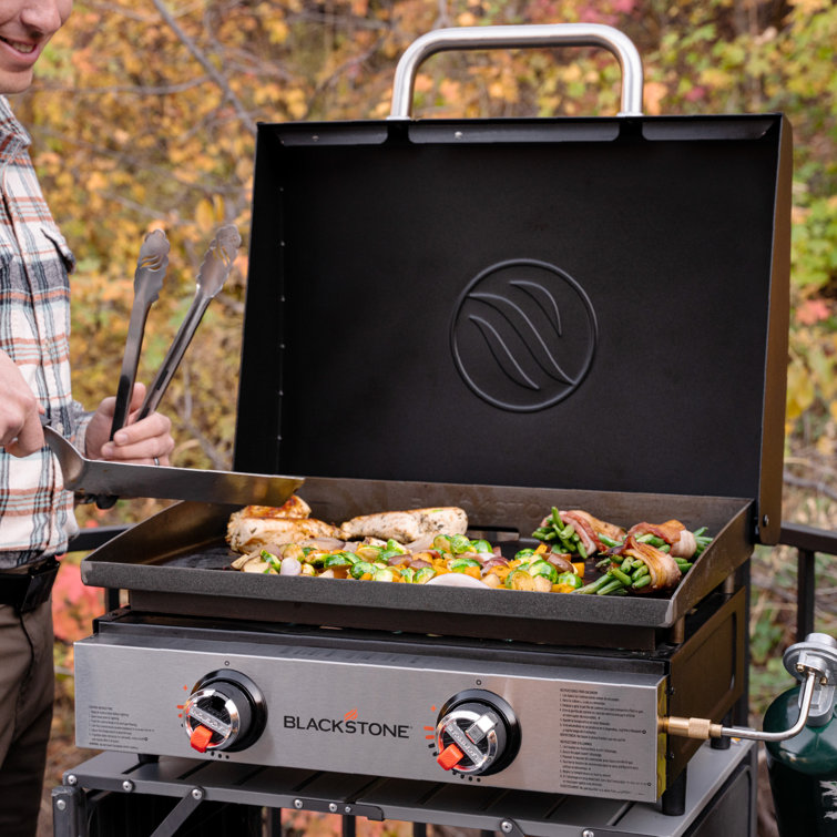 Black Powder-Coated Steel 22" Tabletop Griddle Hood