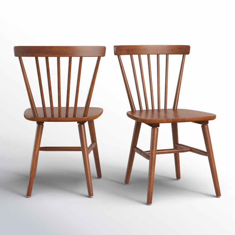 Walnut High Back Slat Wood Side Chair