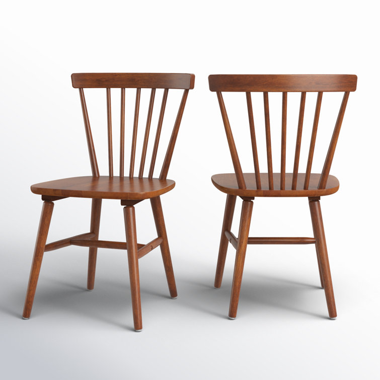 Walnut High Back Slat Wood Side Chair