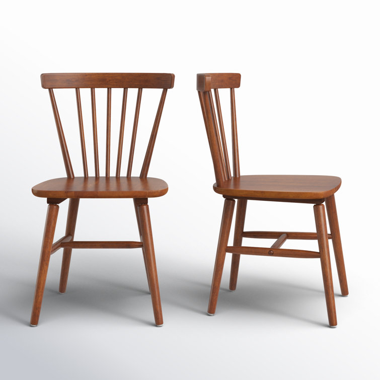 Walnut High Back Slat Wood Side Chair