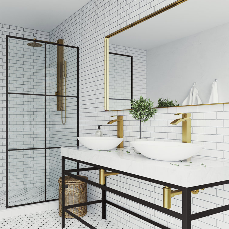 Matte Gold Single-Handle Waterfall Vessel Bathroom Faucet