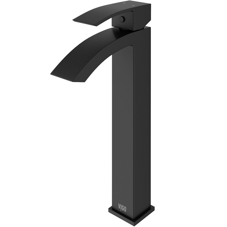 Matte Black Brass Single Hole Vessel Sink Faucet