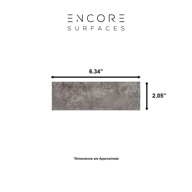 Gray 2" x 6" Zellige Subway Wall Tile