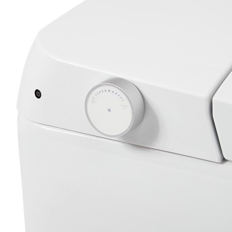 Vela White Ceramic Elongated One-Piece Toilet with Bidet Seat