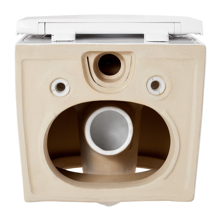 Arnelle Dual Flush Wall Mounted One Piece Elongated Chair Height Toilet with Actuator Plate Flush