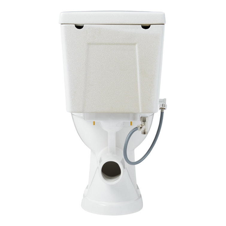 White Two-Piece Elongated High-Efficiency Toilet with Bidet Seat