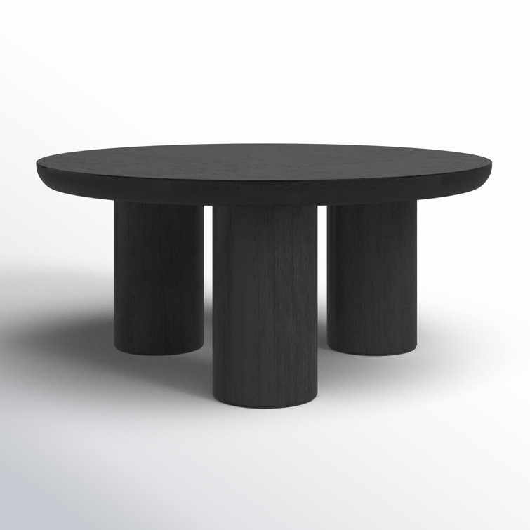 Aicha Black Round Wood Outdoor Coffee Table