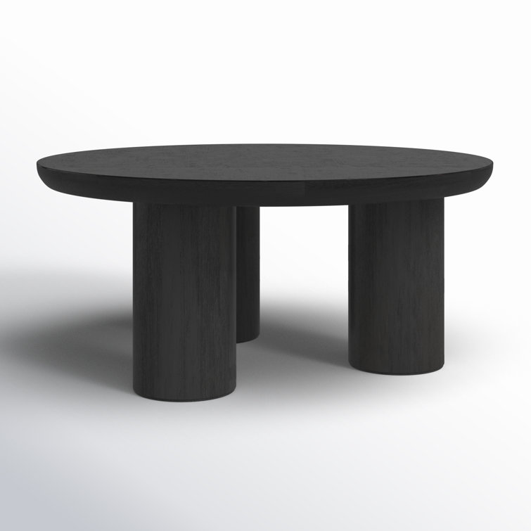 Aicha Black Round Wood Outdoor Coffee Table