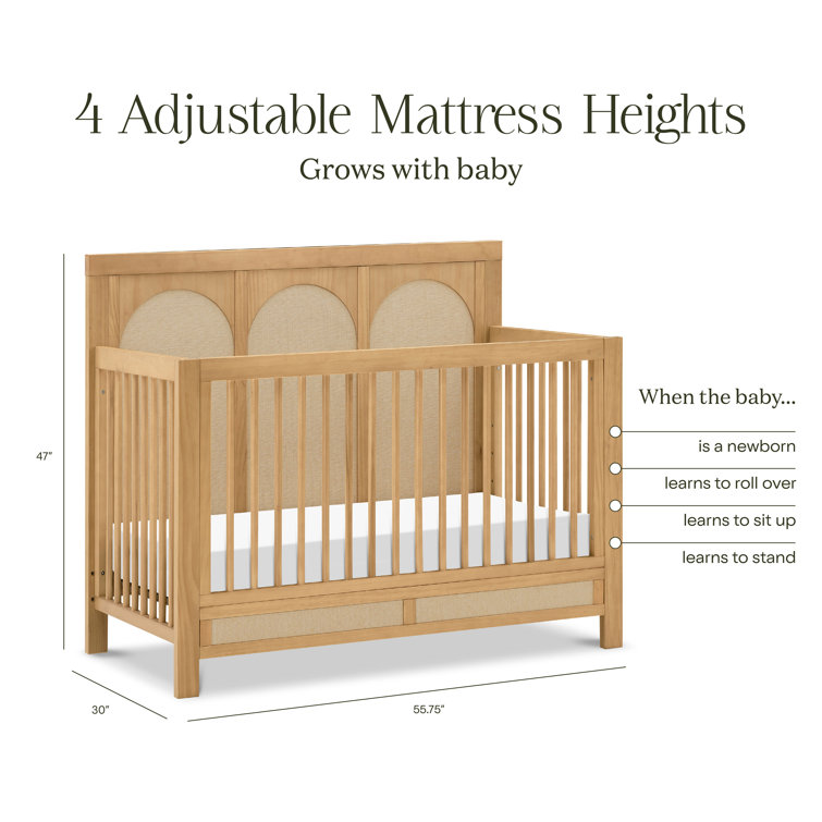 Eloise Honey and Sand Eco-Weave 4-in-1 Convertible Crib