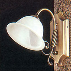 English Bronze Bell Glass Shade Wall Sconce