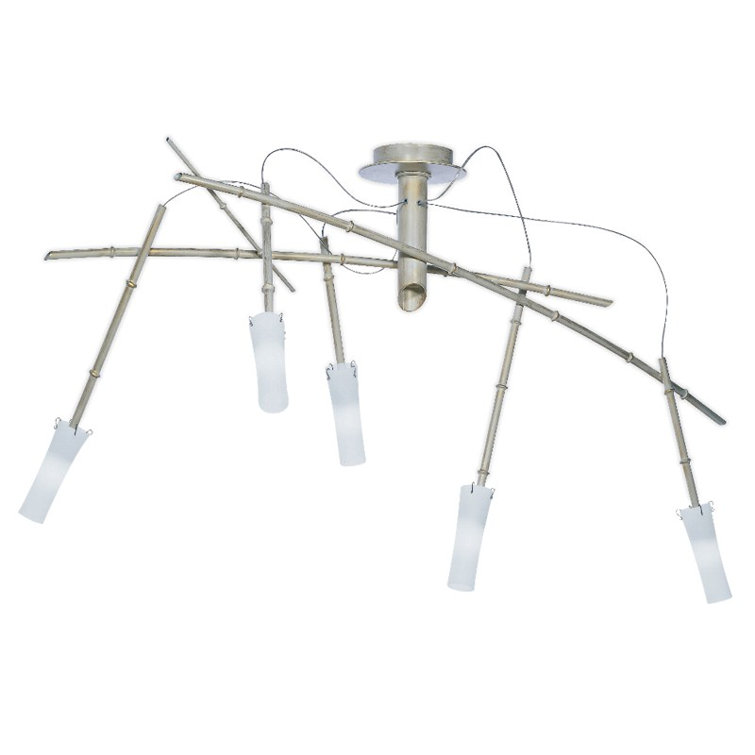 Bolzano White Glass Semi Flush Mount Light Fixture