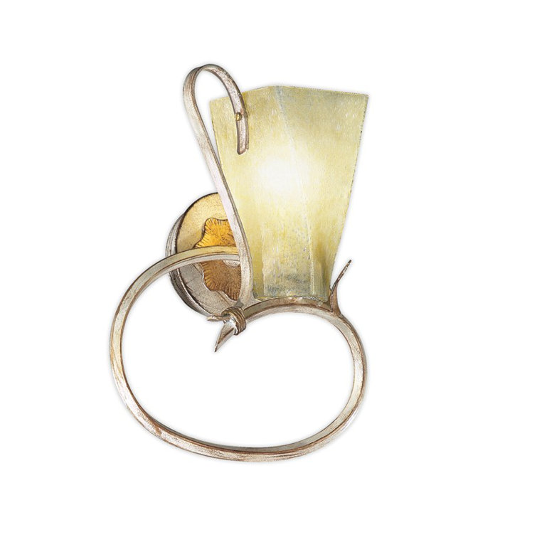 Novara Weathered Coffee Wrought Iron Sconce with Clear Glass Shade
