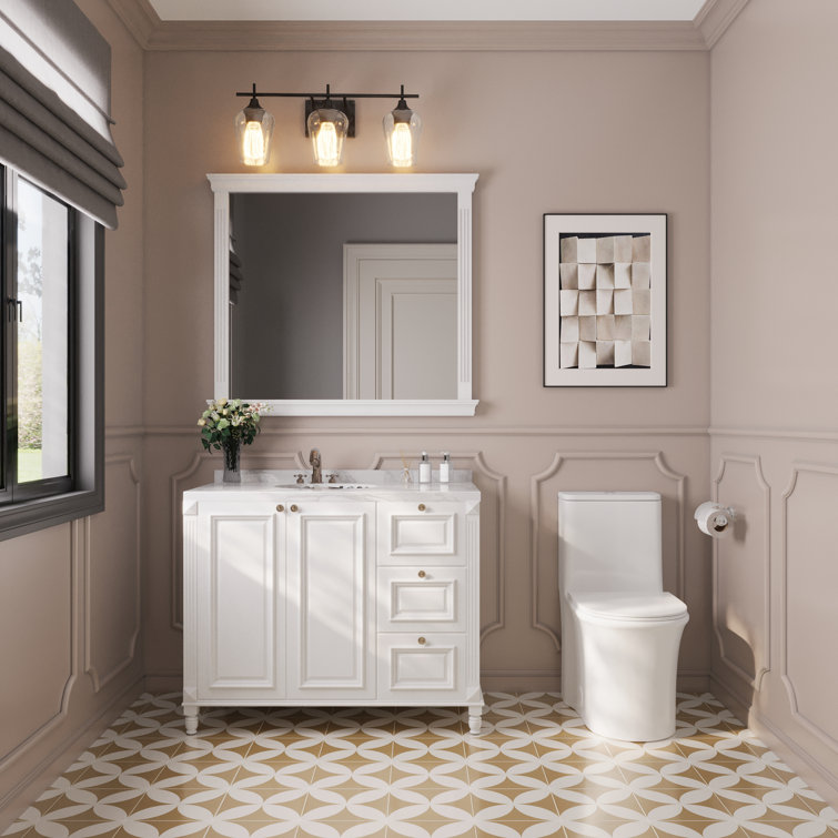 White Ceramic Elongated Dual Flush One-Piece Toilet