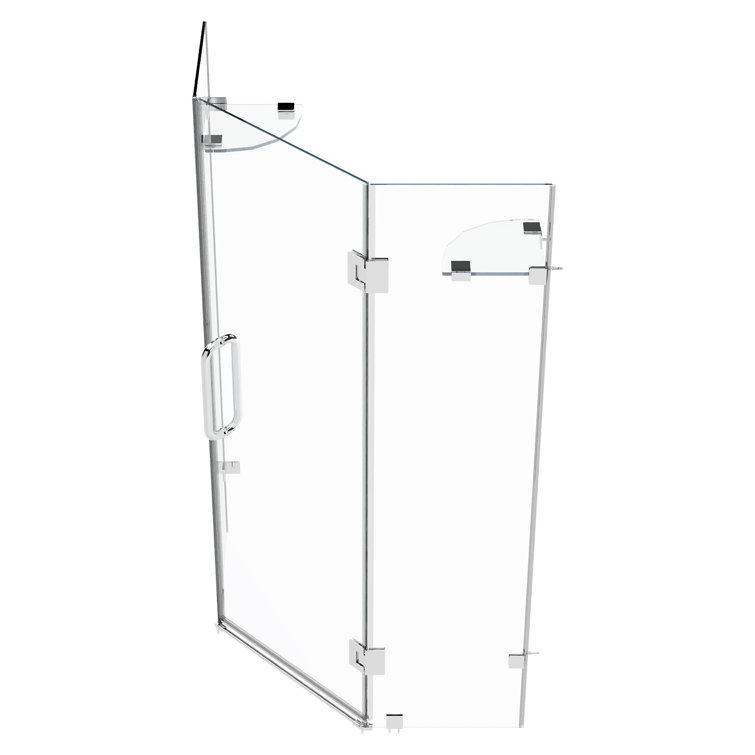 34'' Clear Tempered Glass Frameless Neo-Angle Shower Enclosure