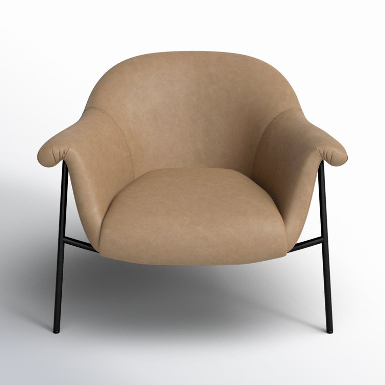 Palermo Nude Leather Contemporary Accent Chair