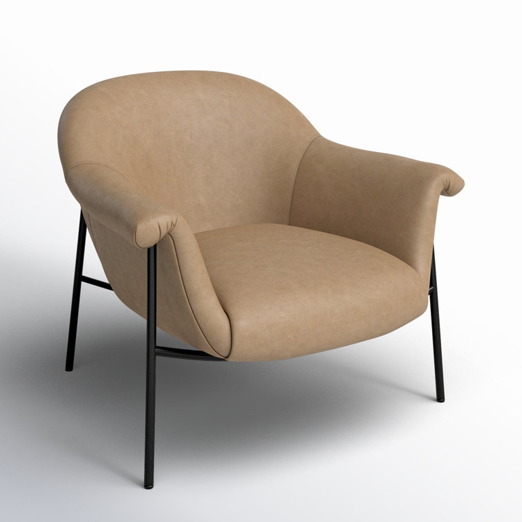 Palermo Nude Leather Contemporary Accent Chair