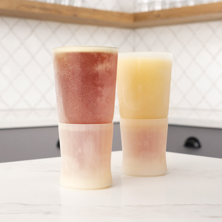 Clear Double-Walled Glass Beer Freezer Cups, Set of 2
