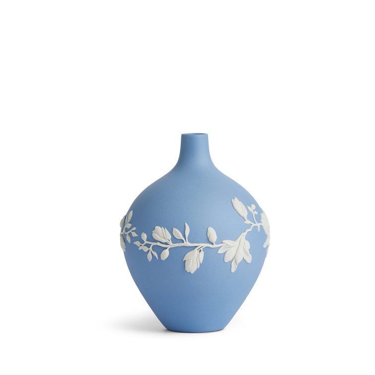 Blue and White Ceramic Magnolia Blossom Bud Vase