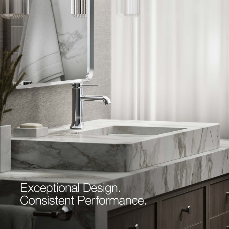 Polished Chrome Single-Handle Bathroom Sink Faucet with Drain Assembly