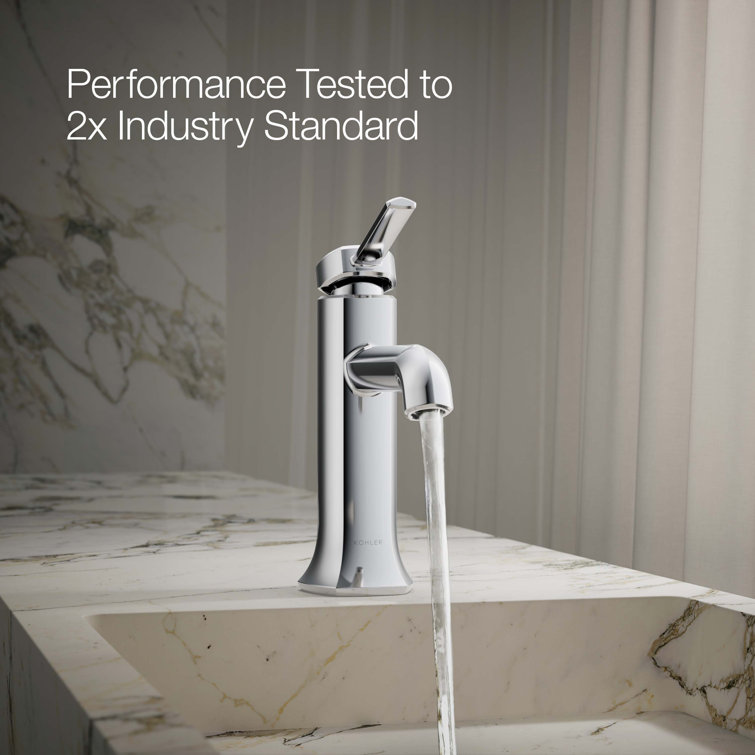 Polished Chrome Single-Handle Bathroom Sink Faucet with Drain Assembly