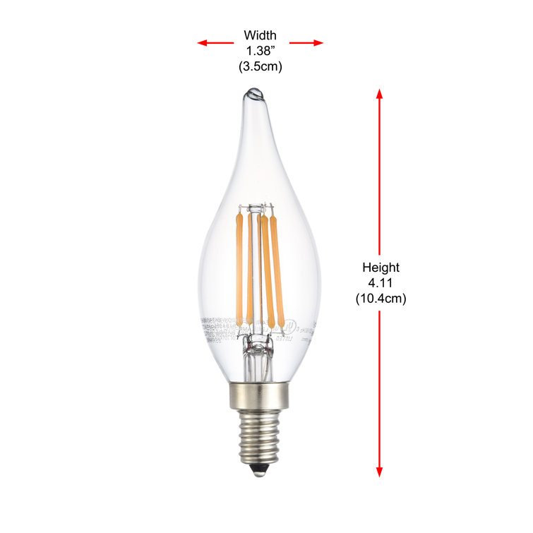 6W Clear Glass LED Dimmable Candle Light Bulb Set