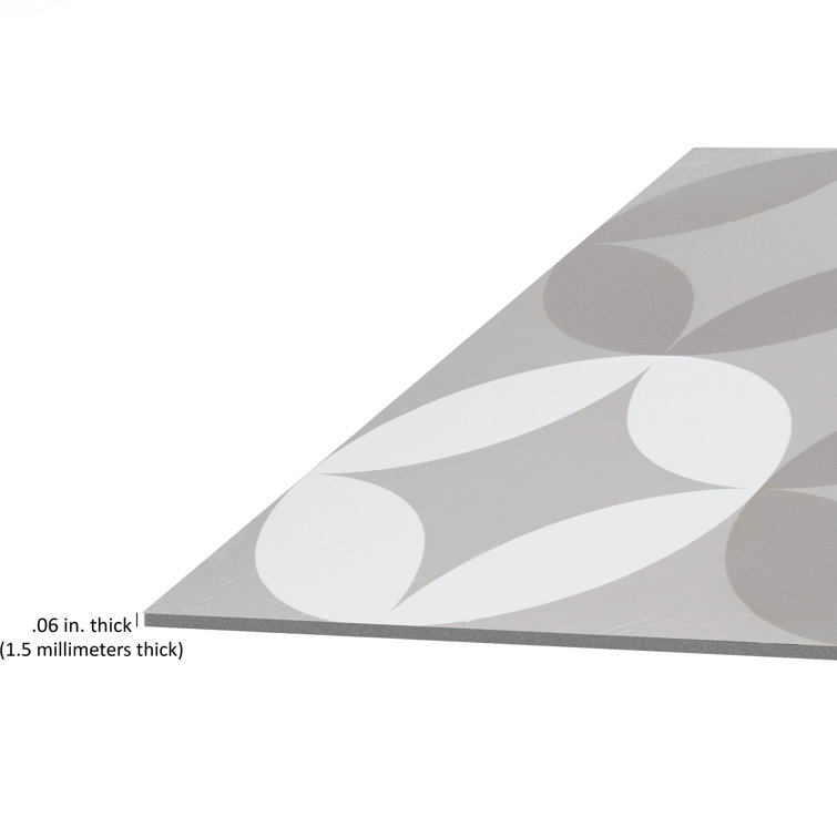 Grey and White 12'' x 12'' Self-Adhesive Vinyl Floor Tiles