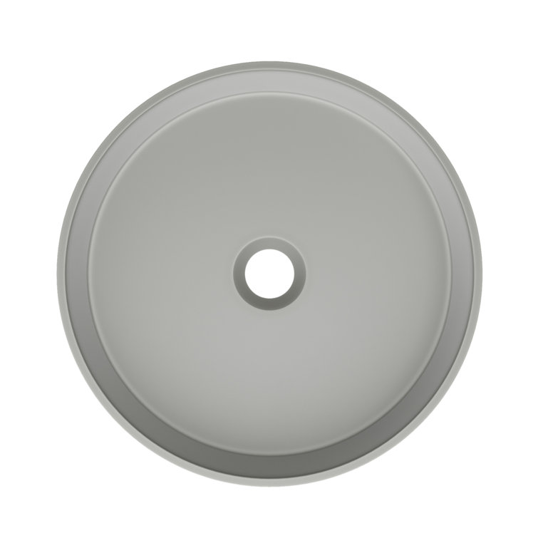 Lisse 14.5" Round Dark Gray Concrete Vessel Sink