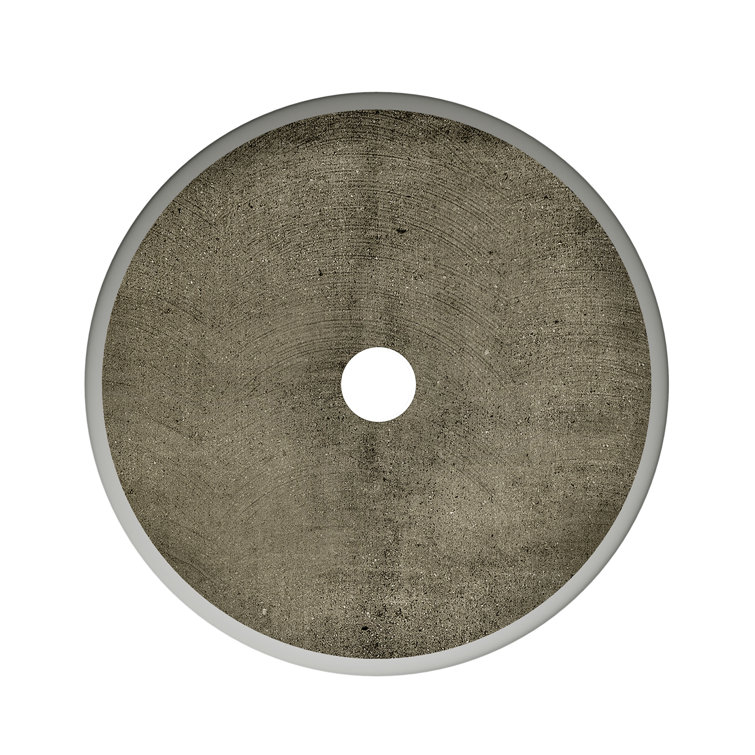 Lisse 14.5" Round Dark Gray Concrete Vessel Sink
