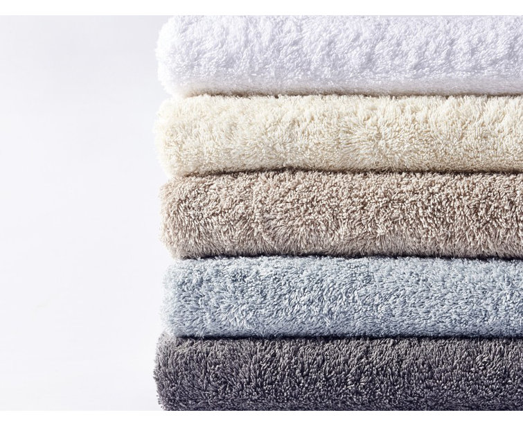 Coyuchi Cloud Loom Organic Cotton Bath Rug - Steel Blue
