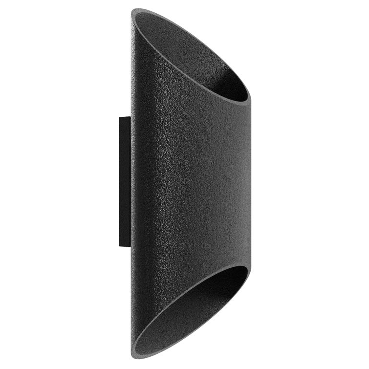 Cylindrical Black Aluminum Dimmable Outdoor Sconce