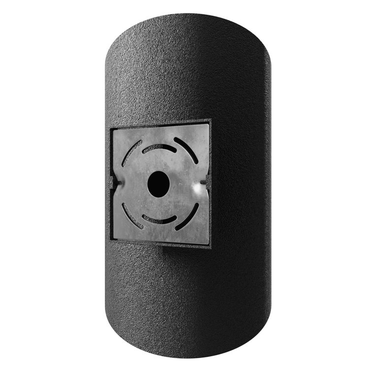 Cylindrical Black Aluminum Dimmable Outdoor Sconce
