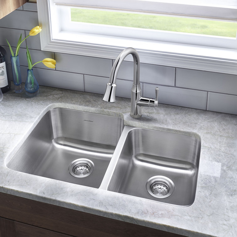Danville 31" x 20" Stainless Steel Double Bowl Undermount Kitchen Sink