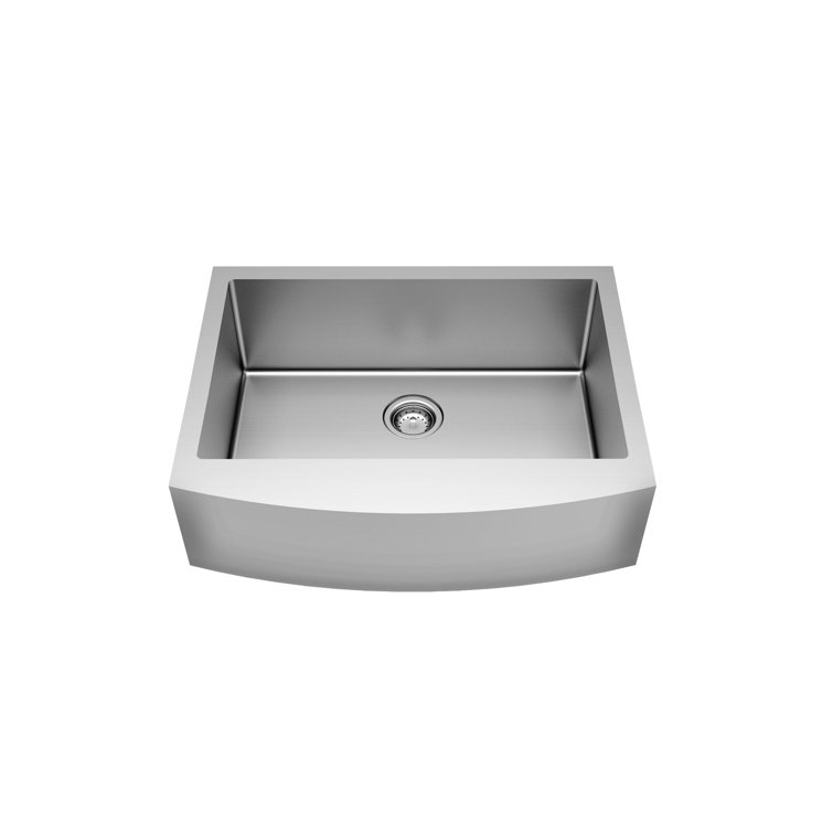 Suffolk 33-Inch Stainless Steel Farmhouse Sink with Drainboard
