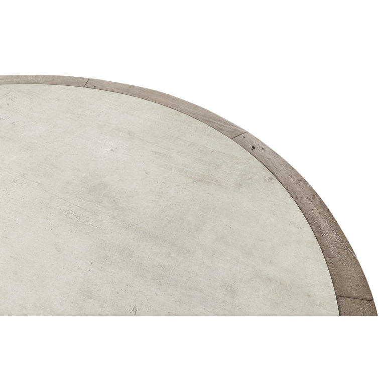 Vincent 55" Concrete Gray Reclaimed Pine Round Dining Table