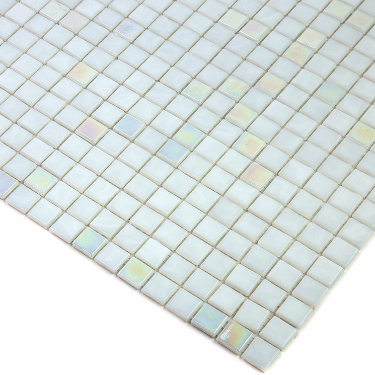 Pearl White Glossy Glass Mosaic Tile for Walls and Floors