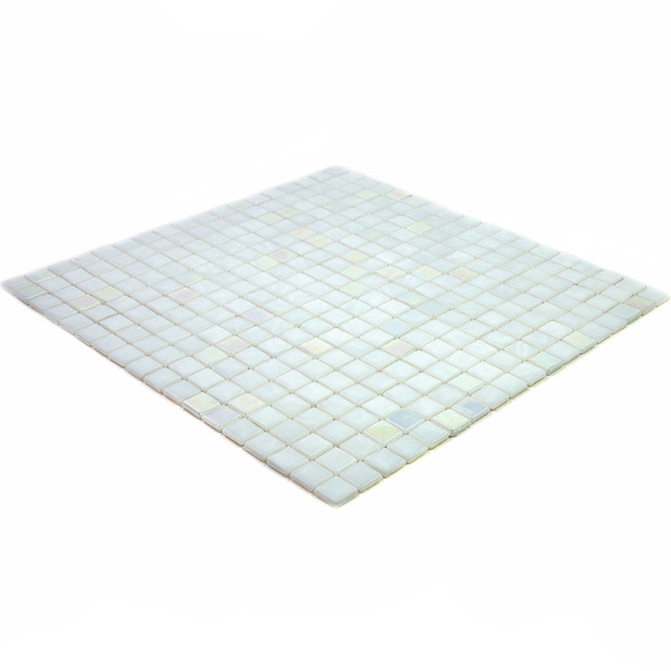 Pearl White Glossy Glass Mosaic Tile for Walls and Floors