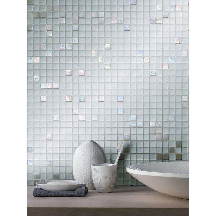 Pearl White Glossy Glass Mosaic Tile for Walls and Floors