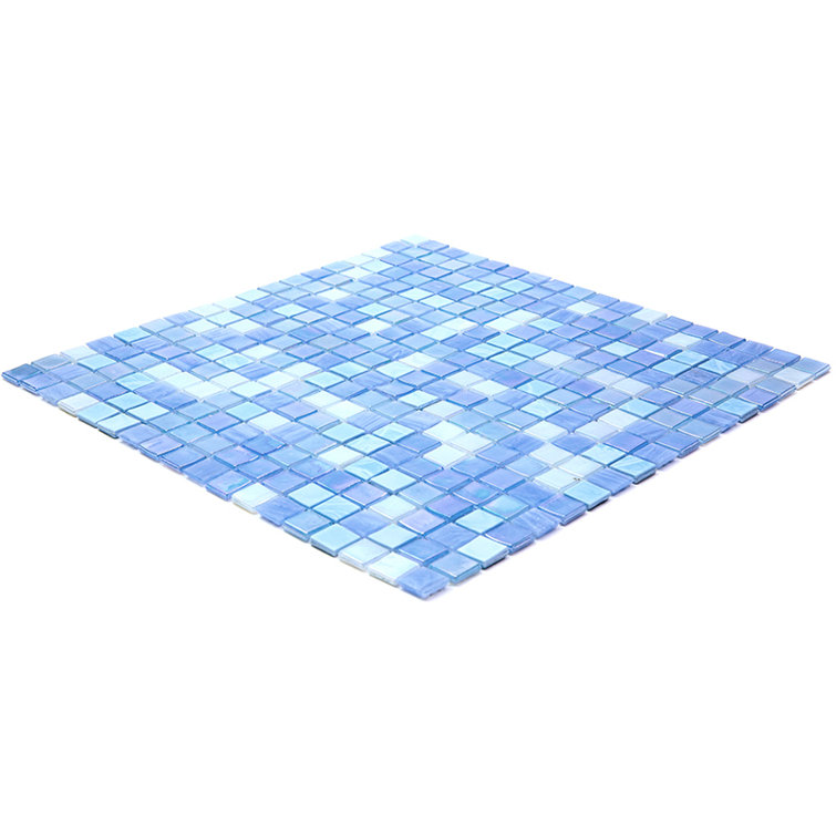 Sky Blue Iridescent Glass Mosaic Wall and Floor Tile