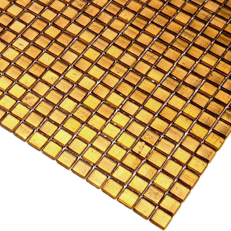 Goldenrod Brown Glossy Glass Mosaic Wall and Floor Tile