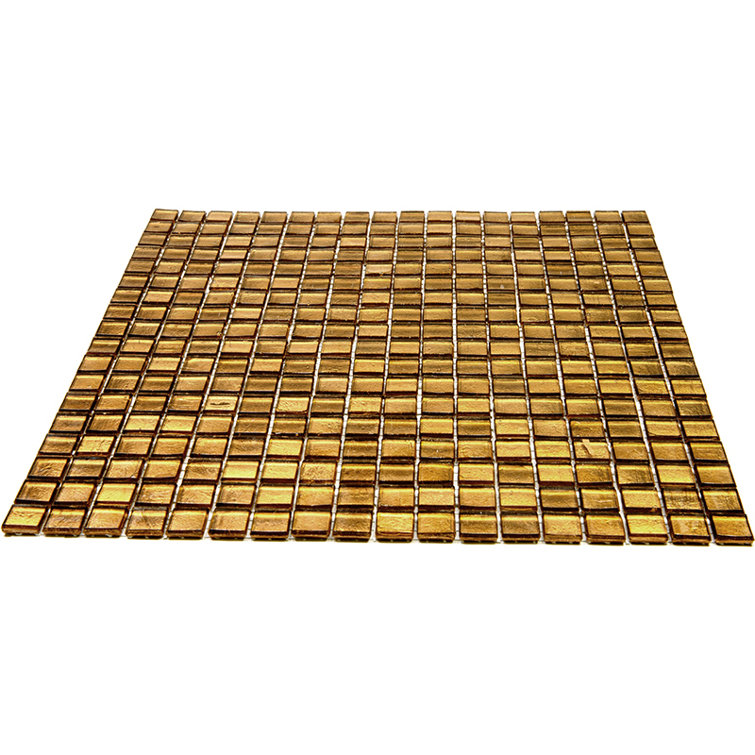 Goldenrod Brown Glossy Glass Mosaic Wall and Floor Tile