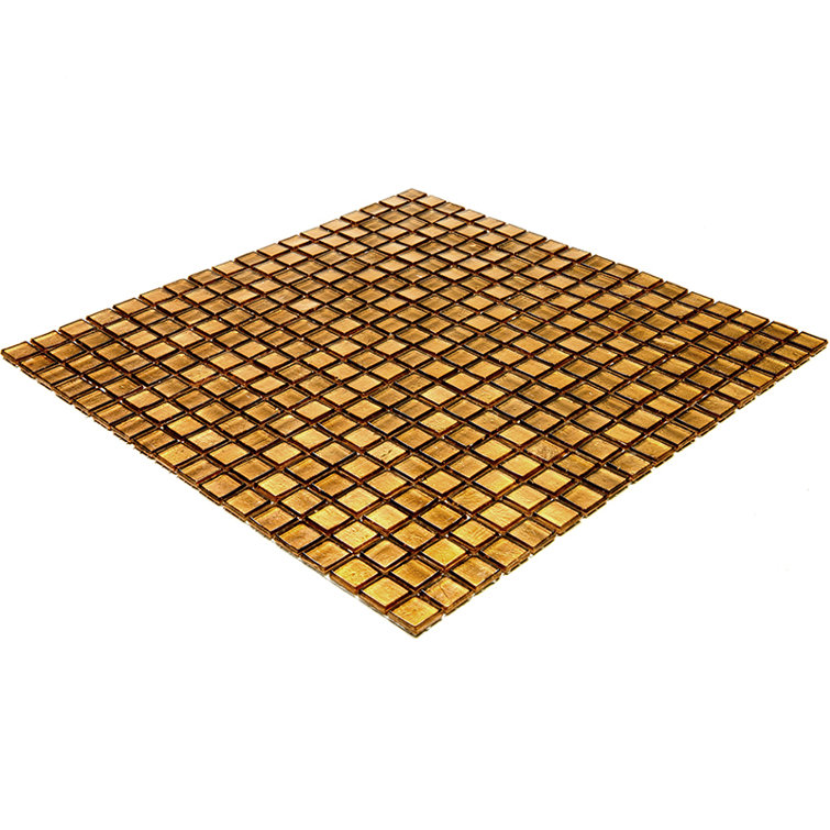 Goldenrod Brown Glossy Glass Mosaic Wall and Floor Tile