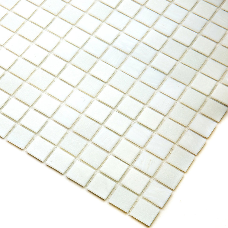 Pearl White 12" x 12" Iridescent Glass Mosaic Tile