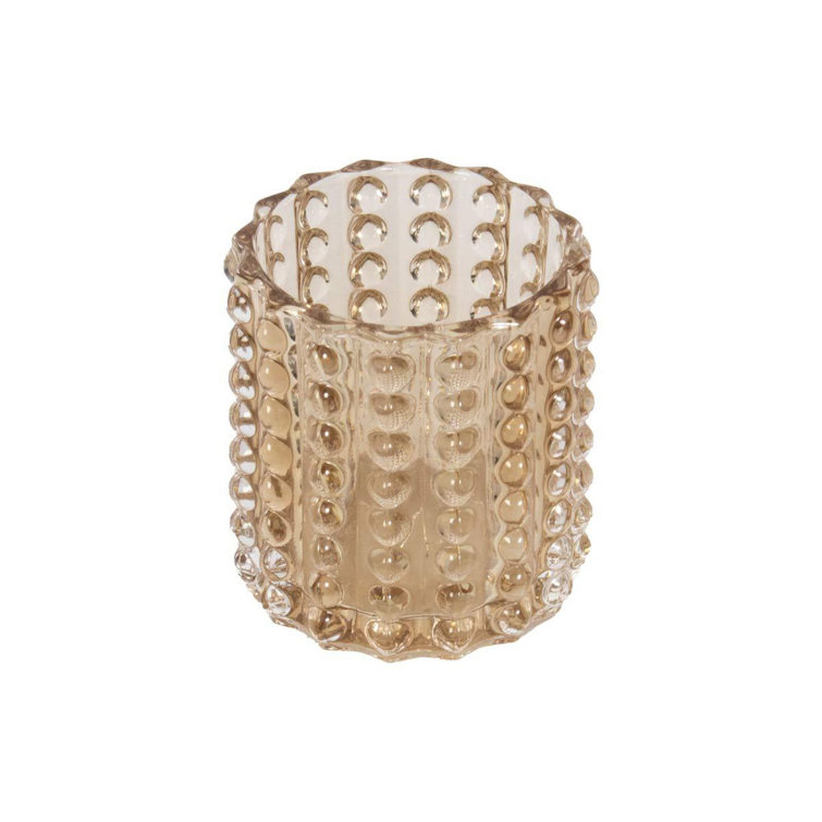 Amber Textured Glass Bubble Design Table Vase