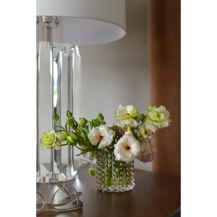 Amber Textured Glass Bubble Design Table Vase