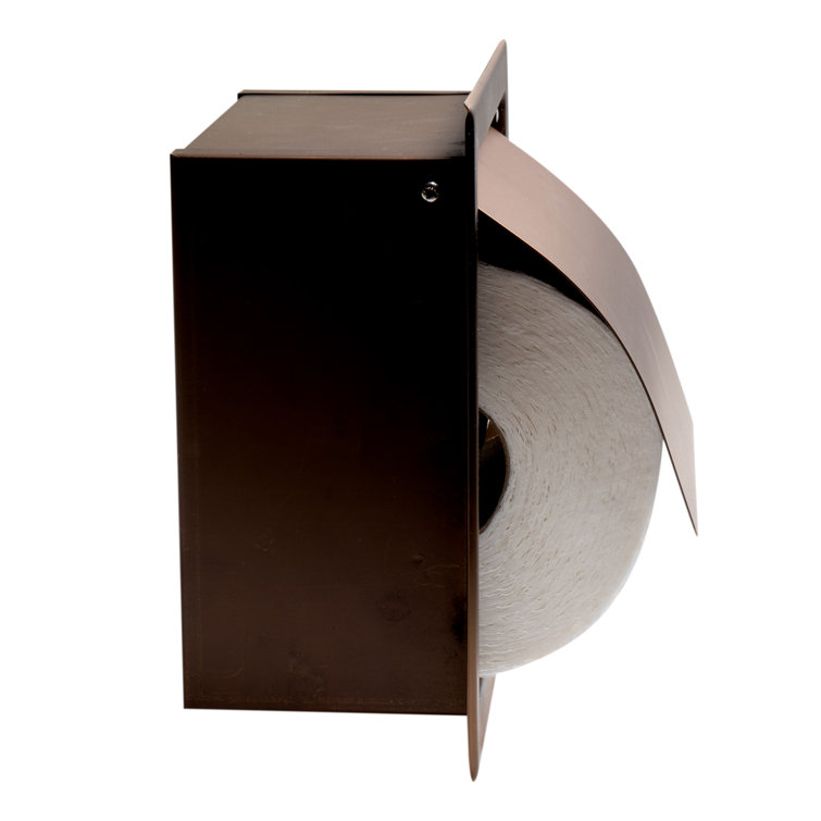 Brushed Copper Recessed Stainless Steel Toilet Paper Holder