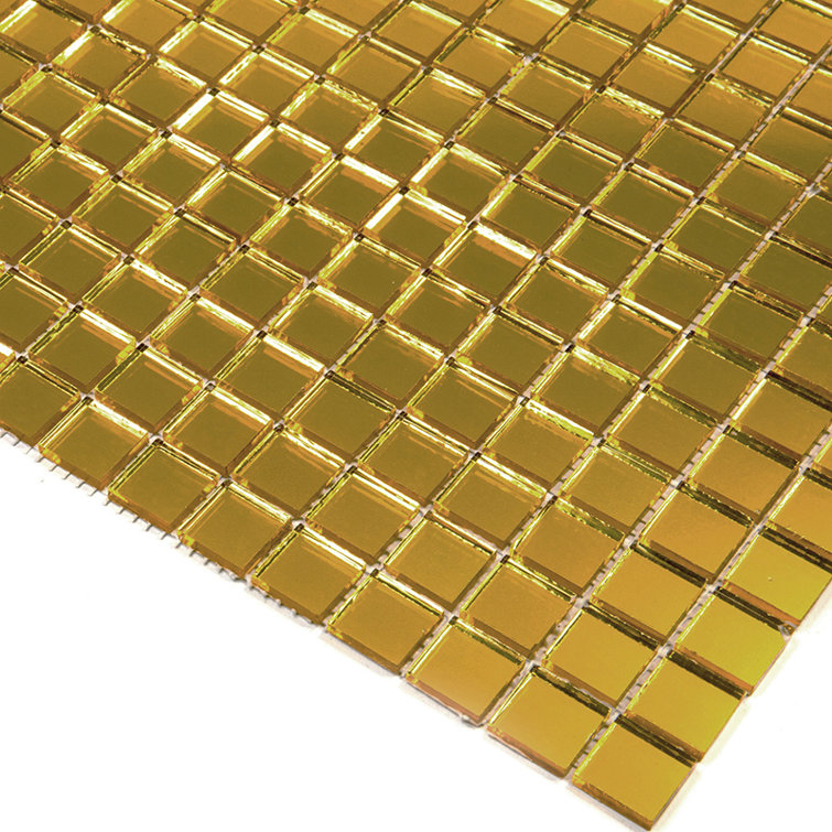 Golden Amber 12'' x 12'' Glass Mosaic Tile Sheet