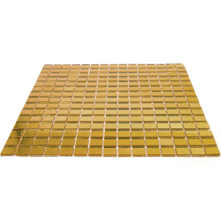 Golden Amber 12'' x 12'' Glass Mosaic Tile Sheet