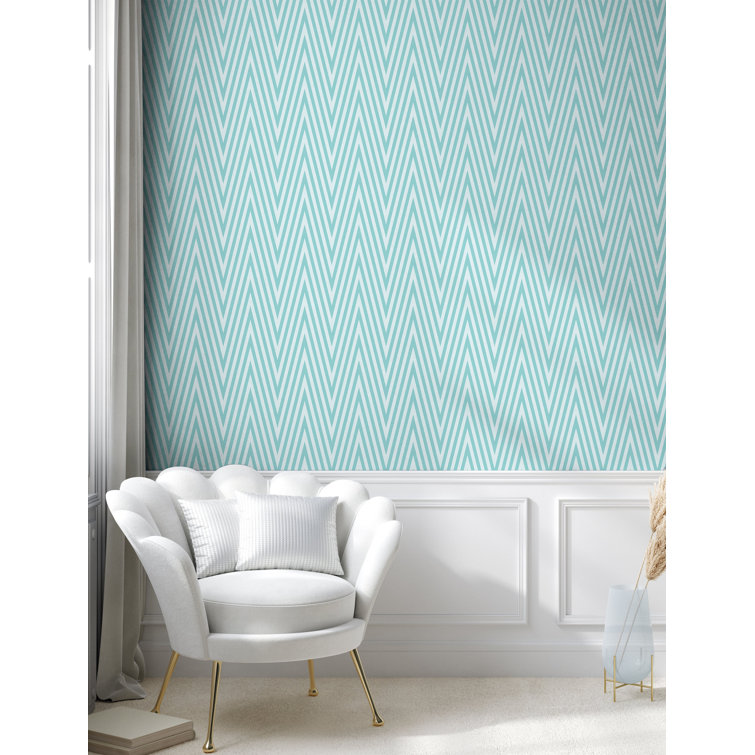 Pale Blue Geometric Self-Adhesive PVC Wallpaper Roll