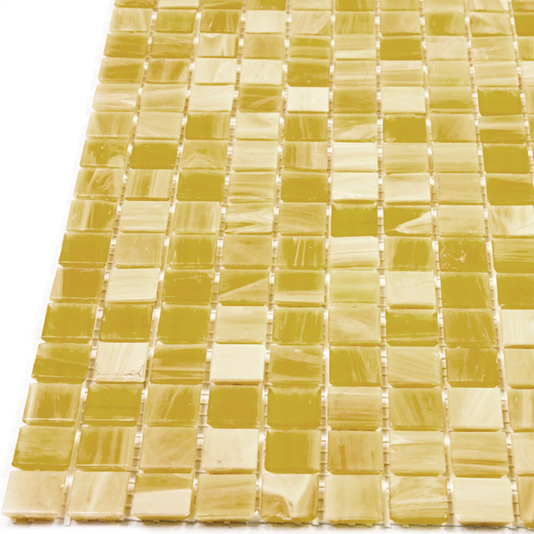Butter Beige Glass Mosaic Wall and Floor Tile